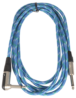 Guitar Lead 6M Braided Straight to Right Angle 1/4